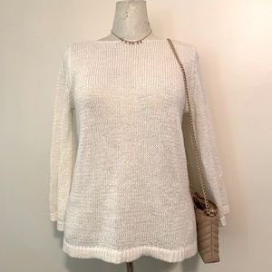 Loft long sleeved off white sweater